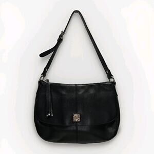 Piazza Genuine Leather Black Handbag Purse Satchel Tote Womens Bag Career
